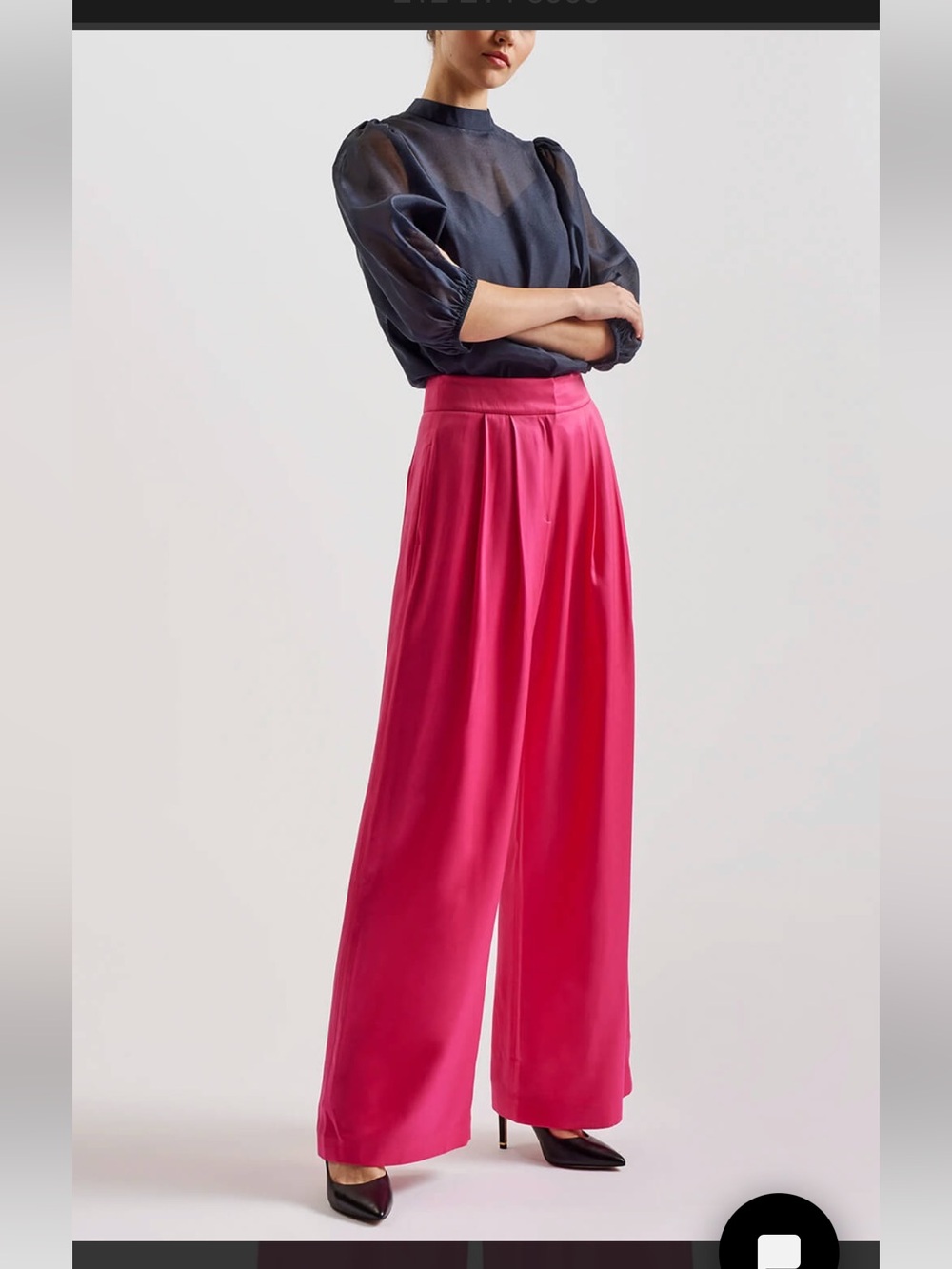 NWT: Ted Baker London Hot Pink Wide-Leg Trousers